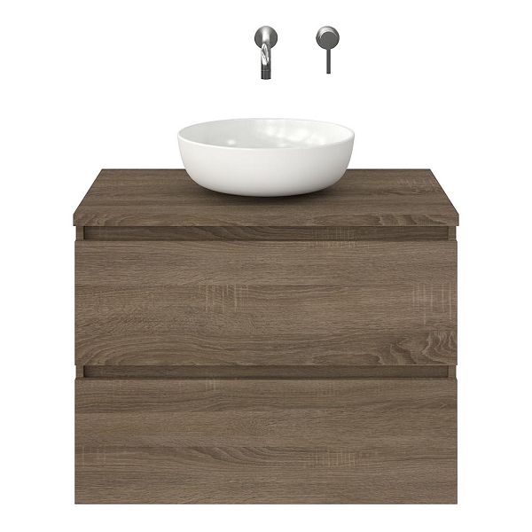 Westkapelle badmeubel 80 cm eiken donker met afdekblad 2,5 cm eiken donker