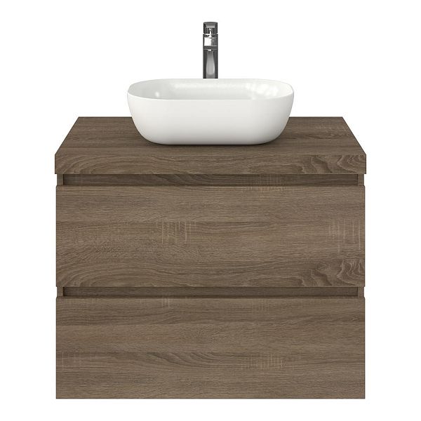 Westkapelle badmeubel 80 cm eiken donker met afdekblad 5 cm eiken donker