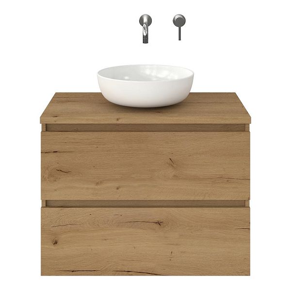 Westkapelle badmeubel 80 cm eiken natuur met afdekblad 2,5 cm eiken natuur