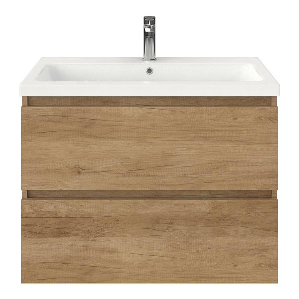 Westkapelle badmeubel 80 cm olm met keramische Dishoek wastafel wit mat