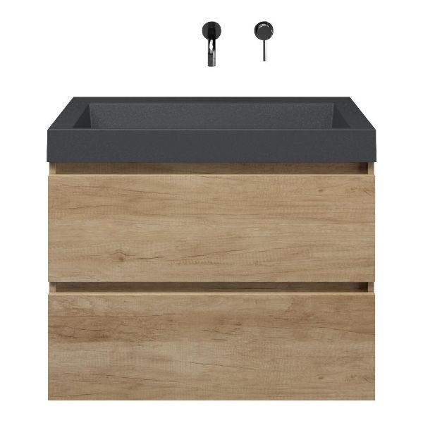 Westkapelle badmeubel 80 cm olm met quartz Haamstede-q wastafel grijs mat