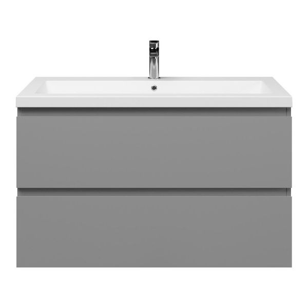 Zoutelande badmeubel 100 cm licht grijs met Cadzand wastafel wit mat, 1 kraangat
