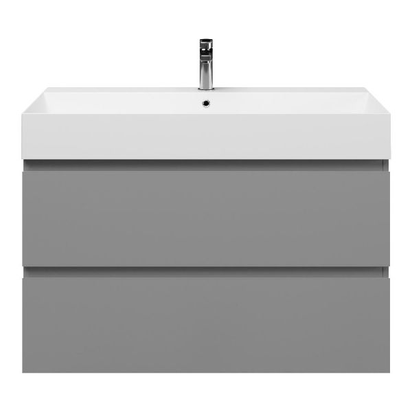 Zoutelande badmeubel 100 cm licht grijs met keramische Marken wastafel wit glans, 1 kraangat