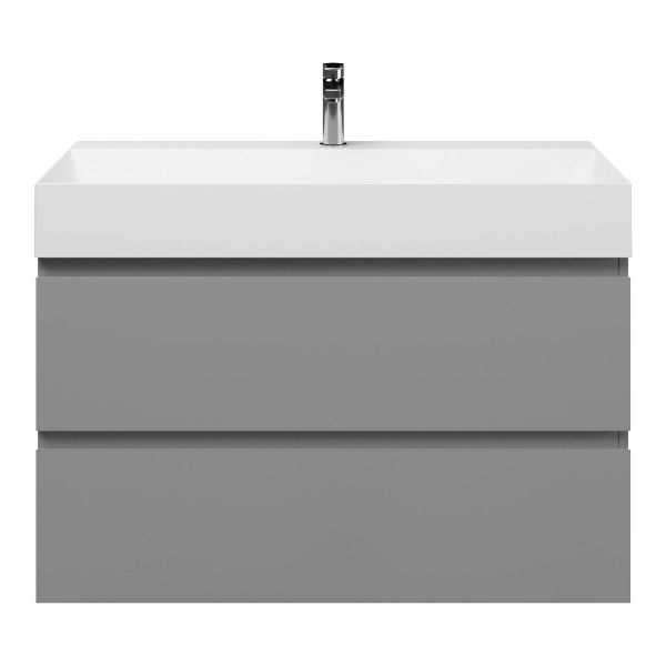Zoutelande badmeubel 100 cm licht grijs met keramische Marken wastafel wit glans, 1 kraangat