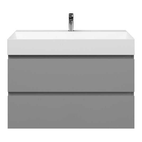 Zoutelande badmeubel 100 cm licht grijs met keramische Marken wastafel wit mat, 1 kraangat