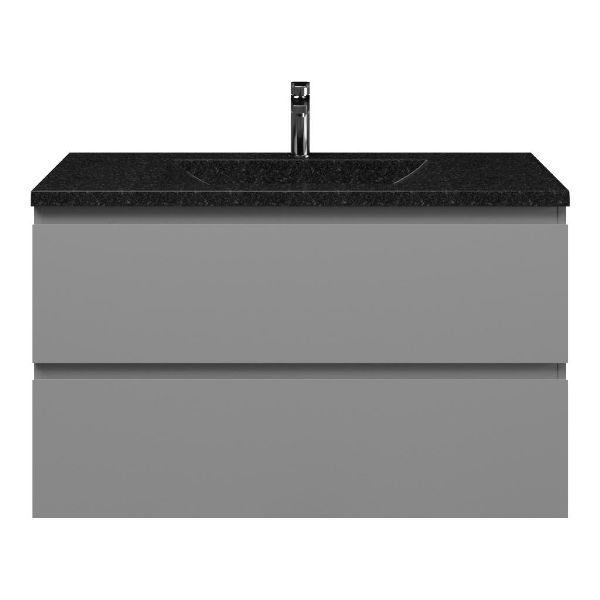 Zoutelande badmeubel 100 cm licht grijs met natuurstenen Huisduinen Stone wastafel blue stone