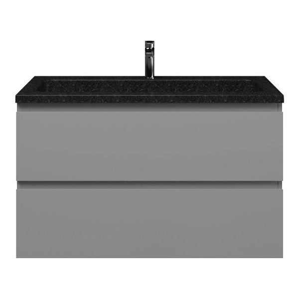Zoutelande badmeubel 100 cm licht grijs met natuurstenen Square wastafel shanxi black