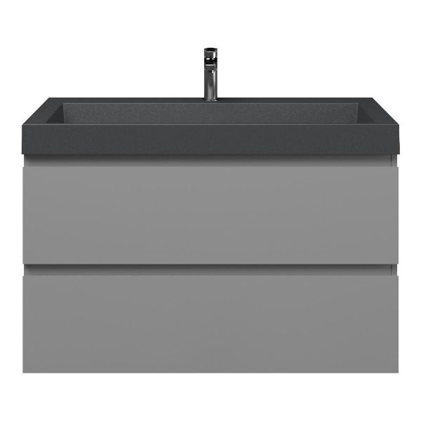 Zoutelande badmeubel 100 cm licht grijs met polystone Haamstede wastafel grijs mat, 1 kraangat