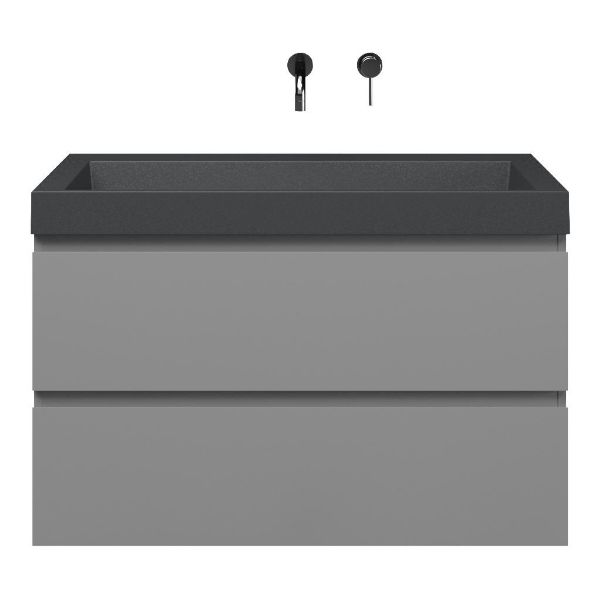 Zoutelande badmeubel 100 cm licht grijs met polystone Haamstede wastafel grijs mat, zonder kraangat