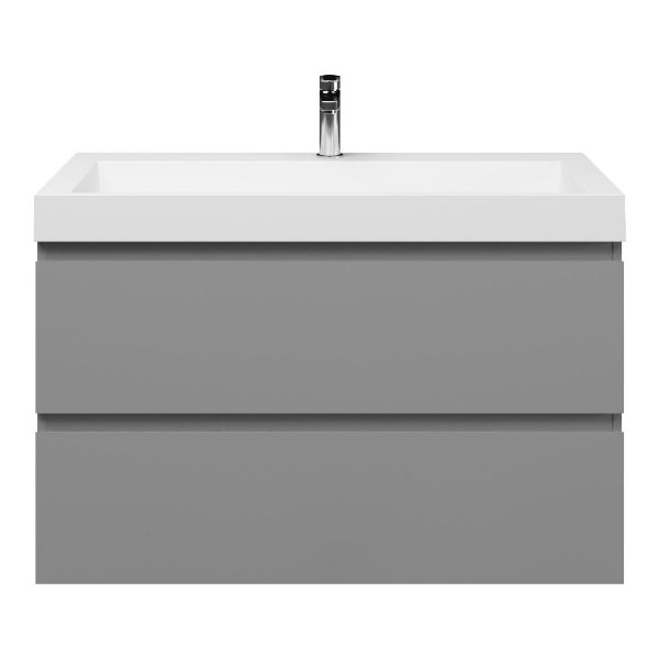 Zoutelande badmeubel 100 cm licht grijs met polystone Haamstede wastafel wit glans, 1 kraangat