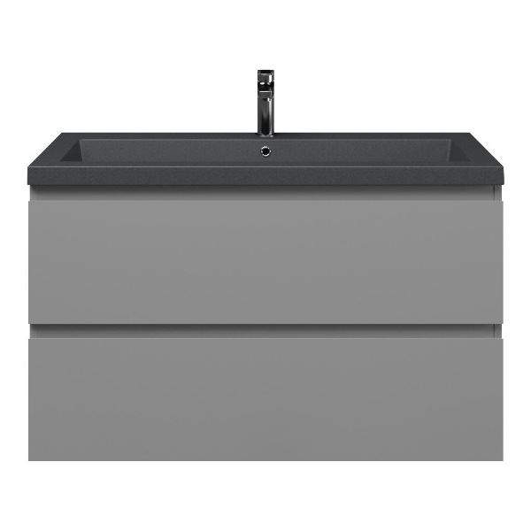 Zoutelande badmeubel 100 cm licht grijs met quartz Cadzand-Q wastafel grijs mat, 1 kraangat