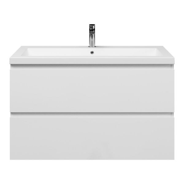 Zoutelande badmeubel 100 cm wit hoogglans met Cadzand wastafel wit mat