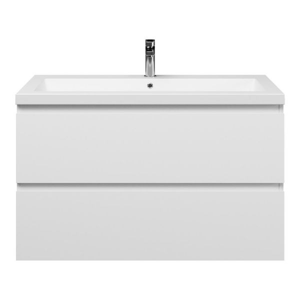 Zoutelande badmeubel 100 cm wit mat met Cadzand wastafel wit mat