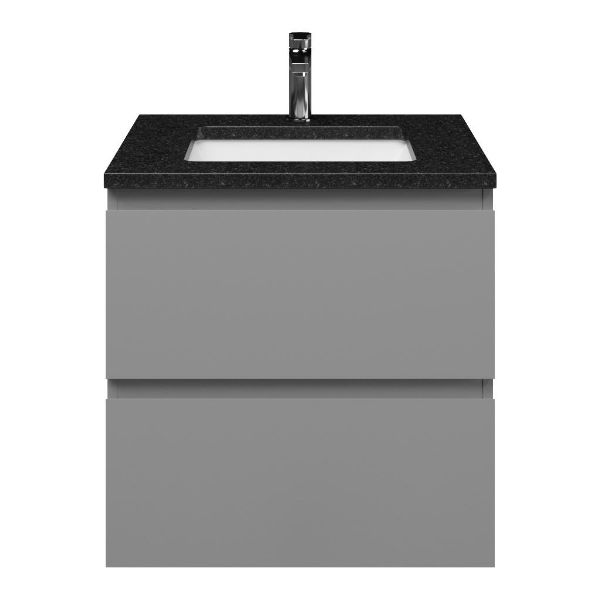 Zoutelande badmeubel 60 cm licht grijs met keramische Castricum wastafel wit glans