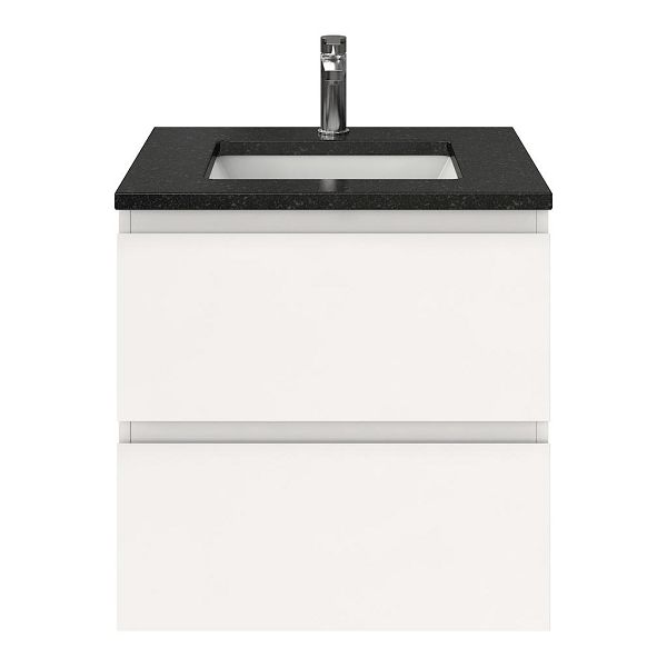 Zoutelande badmeubel 60 cm wit hoogglans met keramische Castricum wastafel wit glans