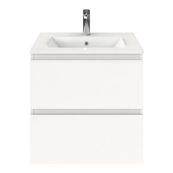 Zoutelande badmeubel 60 cm wit mat met keramische Huisduinen wastafel wit glans