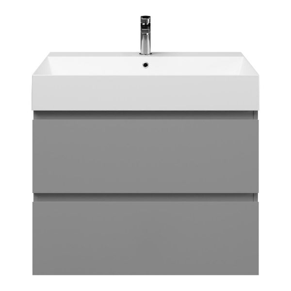Zoutelande badmeubel 80 cm licht grijs met keramische Marken wastafel wit mat, 1 kraangat