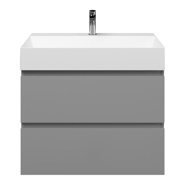 Zoutelande badmeubel 80 cm licht grijs met keramische Marken wastafel wit mat, 1 kraangat