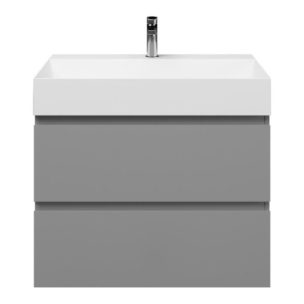 Zoutelande badmeubel 80 cm licht grijs met keramische Marken wastafel wit glans, 1 kraangat