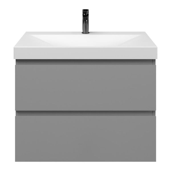 Zoutelande badmeubel 80 cm licht grijs met keramische Rockanje wastafel wit mat, 1 kraangat