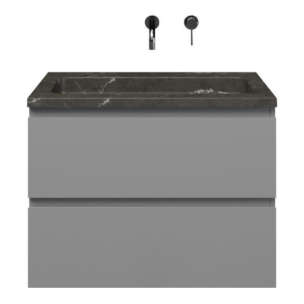 Zoutelande badmeubel 80 cm licht grijs met natuurstenen Square wastafel blue stone