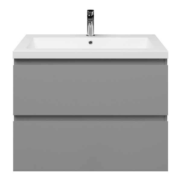 Zoutelande badmeubel 80 cm licht grijs met polystone Cadzand wastafel wit mat