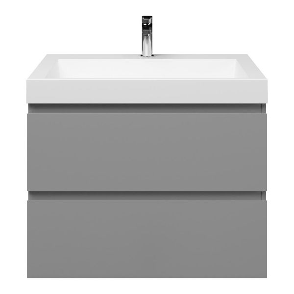 Zoutelande badmeubel 80 cm licht grijs met polystone Haamstede wastafel wit mat, 1 kraangat