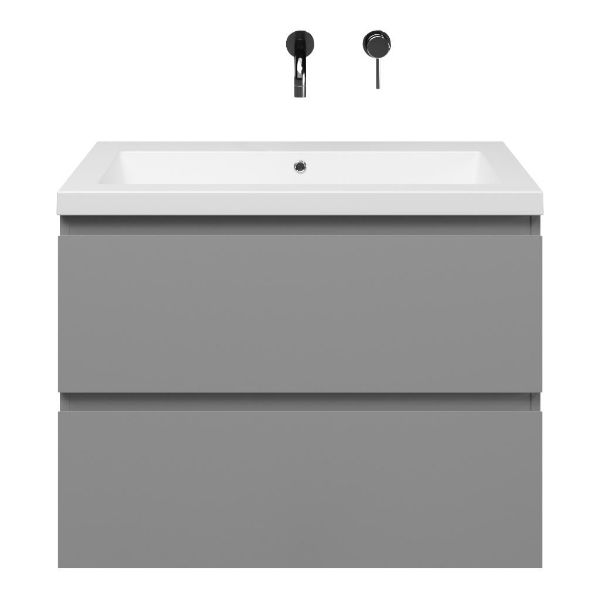 Zoutelande badmeubel 80 cm licht grijs met quartz Cadzand-Q wastafel wit mat
