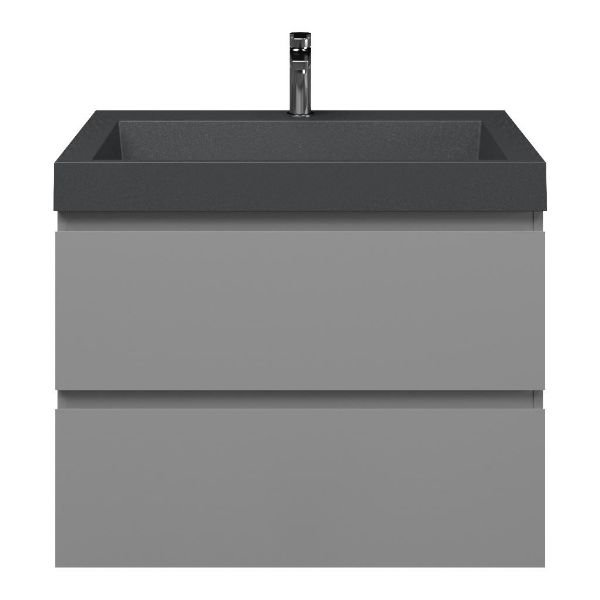 Zoutelande badmeubel 80 cm licht grijs met quartz Haamstede-q wastafel grijs mat, 1 kraangat