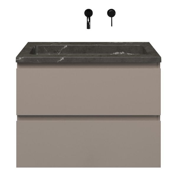 Zoutelande badmeubel 80 cm taupe met natuurstenen Square wastafel blue stone